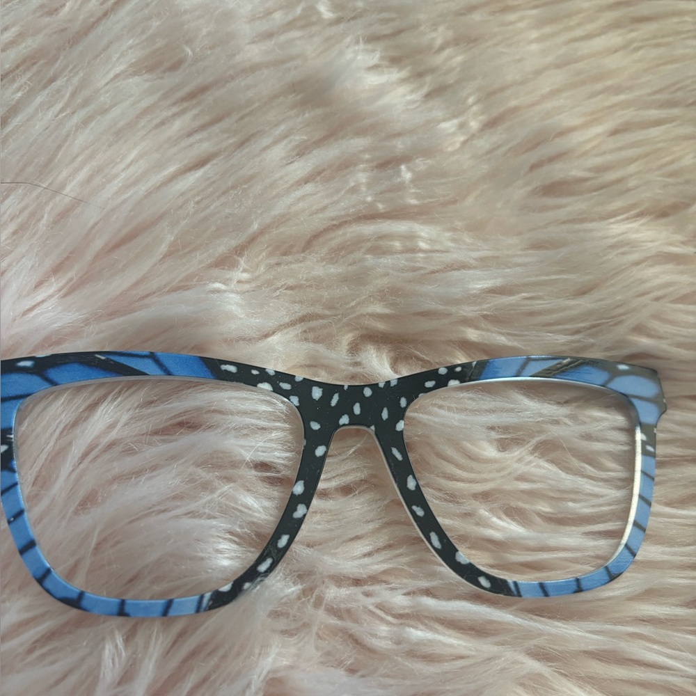 Blue Patterned Full-Rim Women's Eyeglass Frames